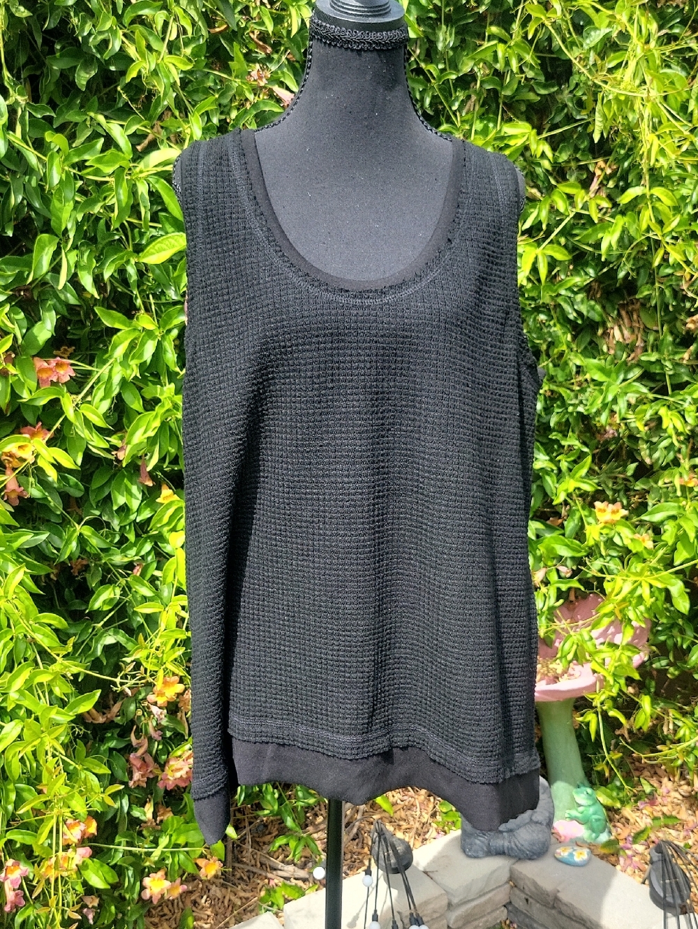 Black Knit Sleeveless Coverup Top
